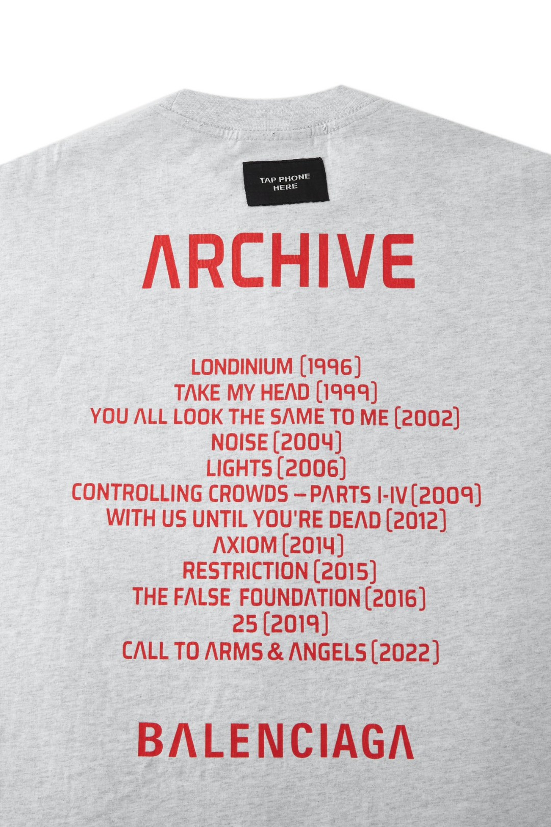 Balenciaga 巴黎世家 爆裂音乐限定 字母logo印花 短袖 T恤 圆领 夏季 男女同款 白色 739028TQVA11569