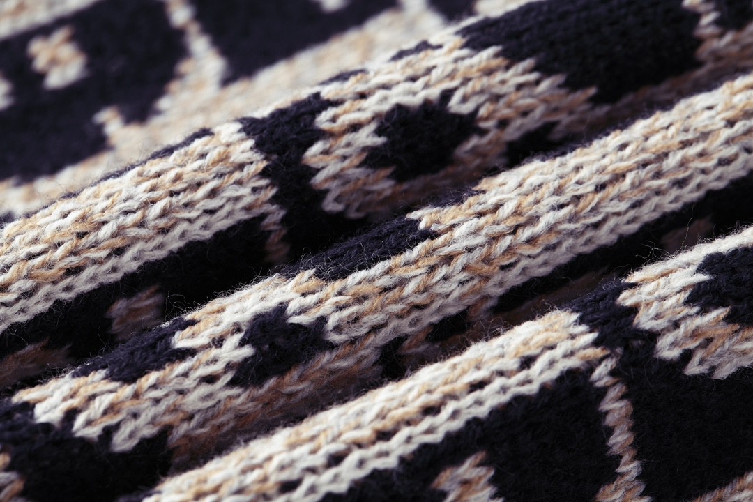 DIOR 迪奥 FW22 Logo图案满印V领针织衫 开衫 毛衣 长袖 海军蓝 213M233AT393-C581