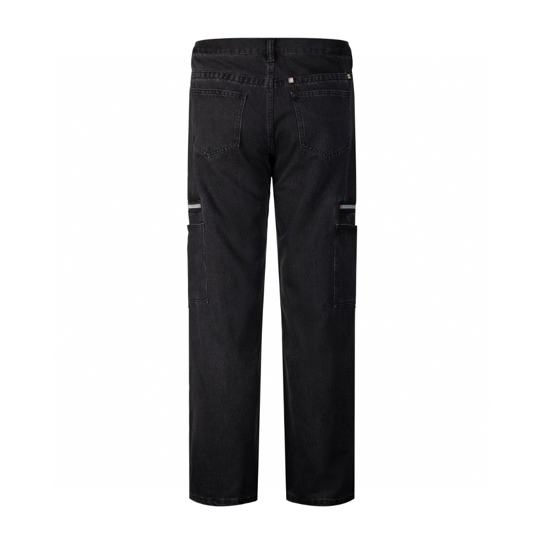 Givenchy 纪梵希 纯色直筒牛仔裤 工装裤 长裤 黑色 BM517E5Y58-001