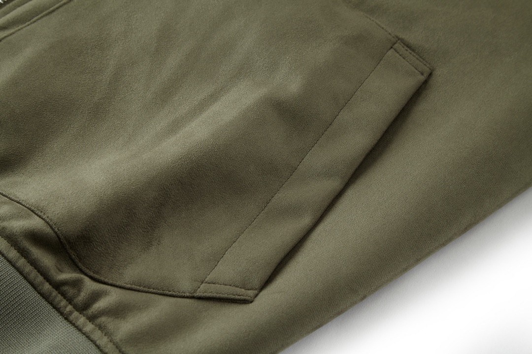 DIOR 迪奥 麂皮拼接棉服拉链夹克 棉服 外套 长袖 秋冬款 绿色 