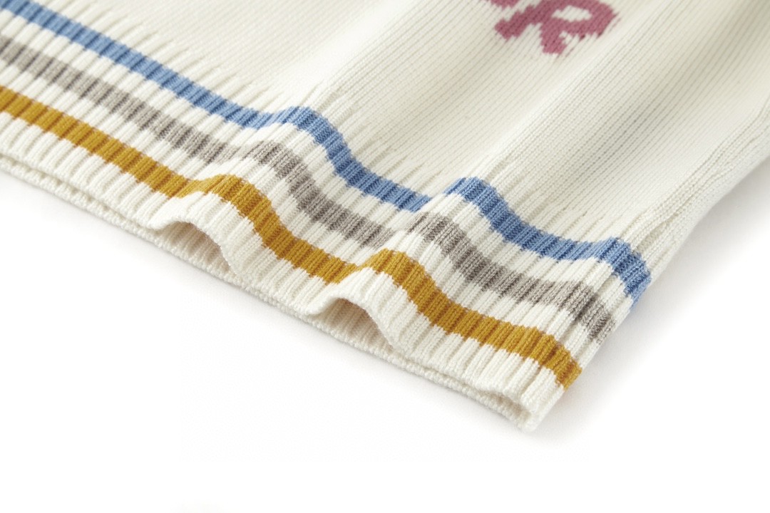 DIOR 迪奥 彩色logo字母圆领毛衣 羊绒衫 套头 白色 413M649AT774-C886