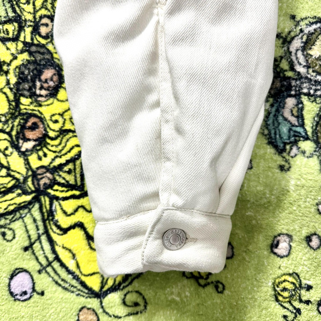 Balenciaga 巴黎世家 纯色单排扣牛仔棉服外套 夹克 棉服 长袖 保暖 白色 681689TNW039020