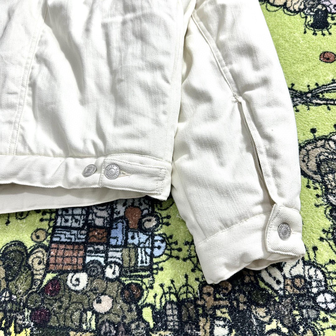 Balenciaga 巴黎世家 纯色单排扣牛仔棉服外套 夹克 棉服 长袖 保暖 白色 681689TNW039020