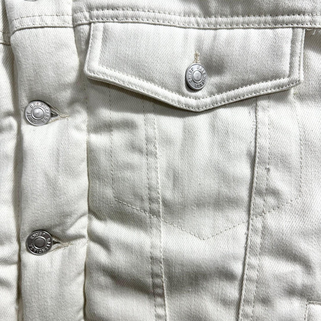 Balenciaga 巴黎世家 纯色单排扣牛仔棉服外套 夹克 棉服 长袖 保暖 白色 681689TNW039020