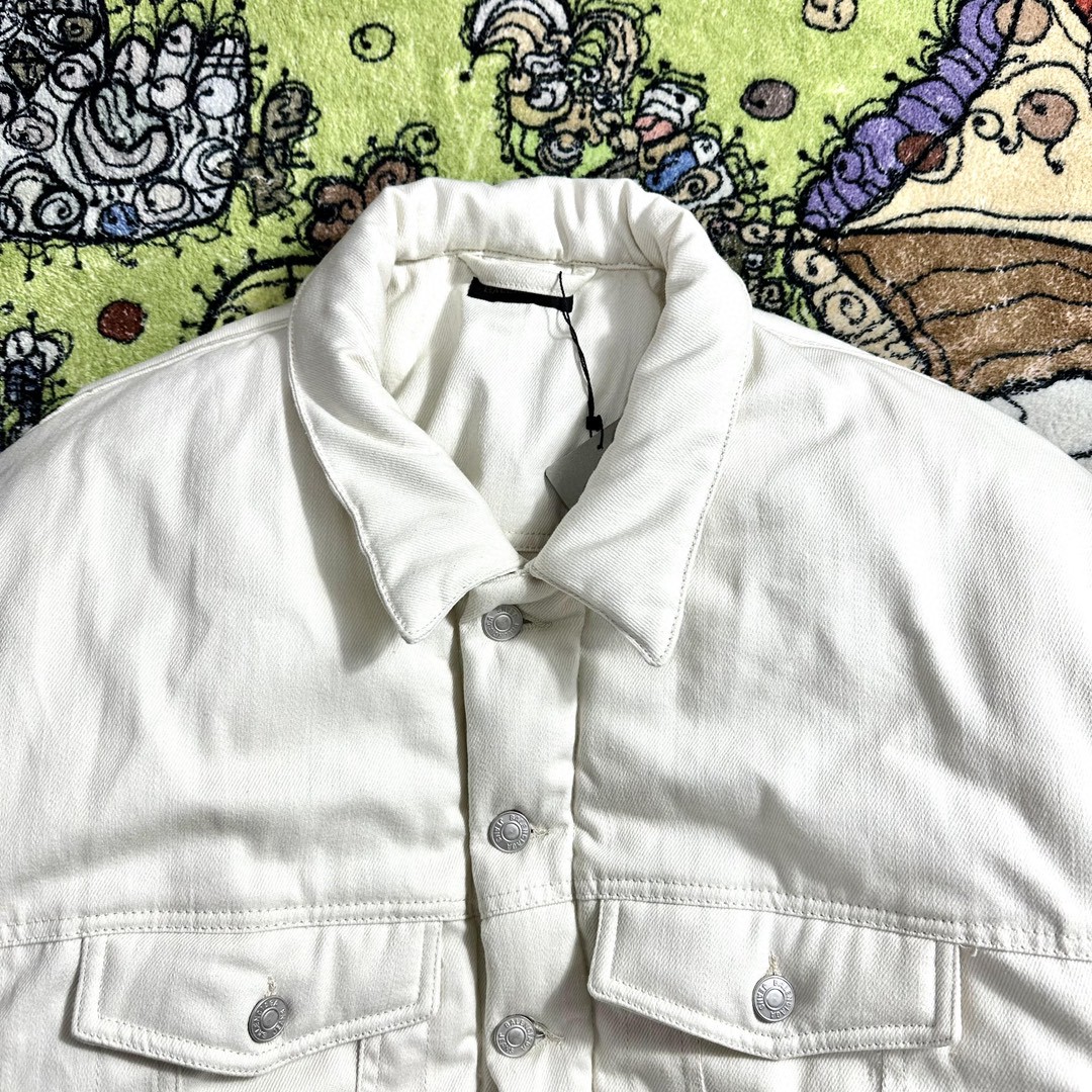 Balenciaga 巴黎世家 纯色单排扣牛仔棉服外套 夹克 棉服 长袖 保暖 白色 681689TNW039020