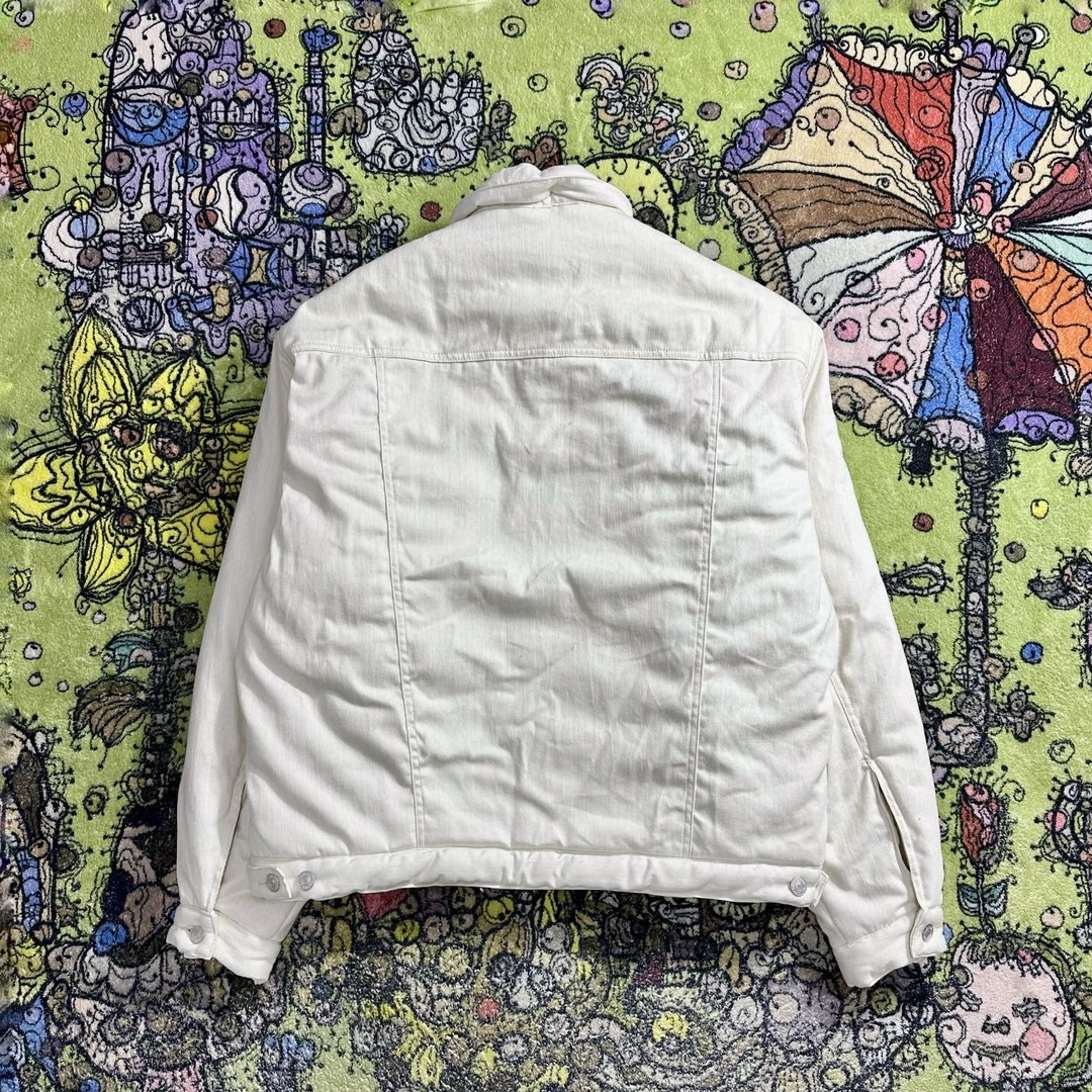 Balenciaga 巴黎世家 纯色单排扣牛仔棉服外套 夹克 棉服 长袖 保暖 白色 681689TNW039020