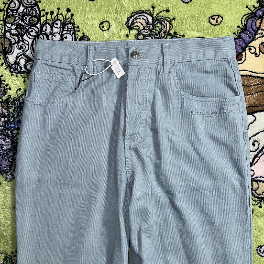 DIOR 迪奥 刺绣字母logo牛仔裤 休闲裤 长裤 裤子 蓝色