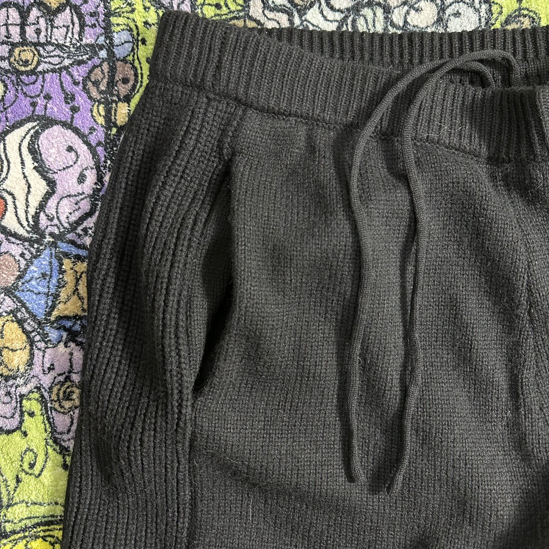 PRADA 普拉达 羊绒针织长裤 休闲裤 裤子 黑色