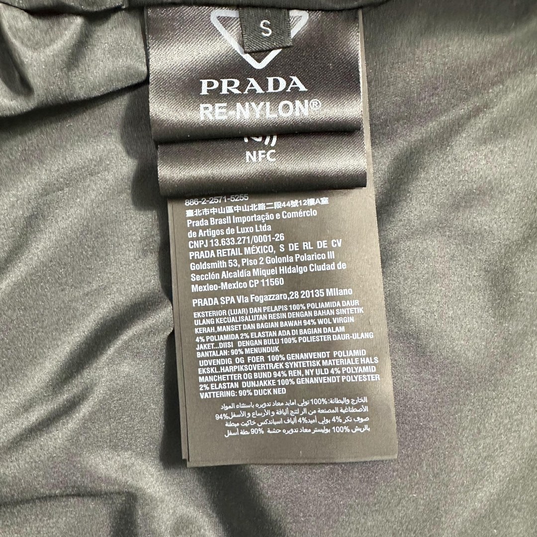PRADA 普拉达 纯色灯芯绒连帽羽绒服 夹克 外套 保暖 冬款 米色 SGC072-1RL7-F0K74-S-232