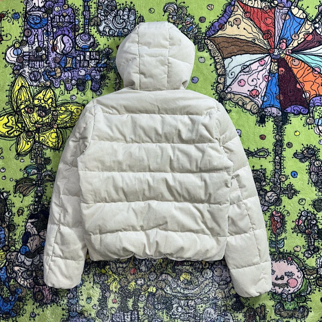 PRADA 普拉达 纯色灯芯绒连帽羽绒服 夹克 外套 保暖 冬款 米色 SGC072-1RL7-F0K74-S-232