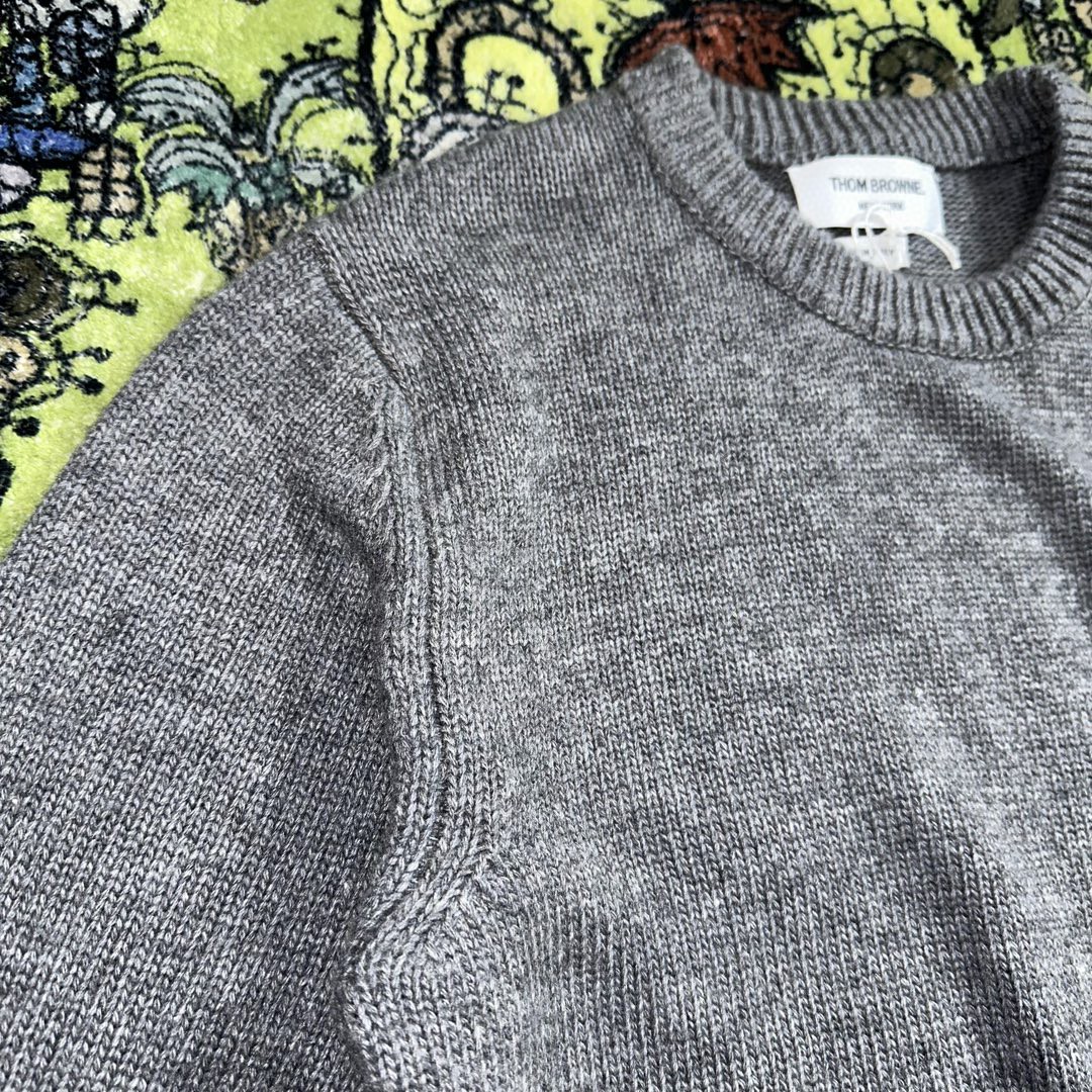 Thom Browne 经典四杠圆领针织衫 套头 毛衣 长袖 秋冬款 灰色 MKA202A-00219-035