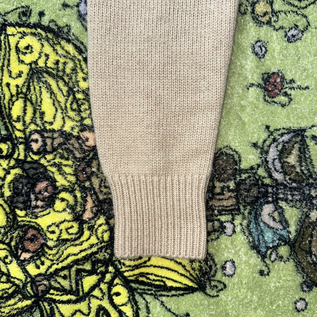 Thom Browne 经典四杠圆领针织衫 套头 毛衣 长袖 秋冬款 卡其色