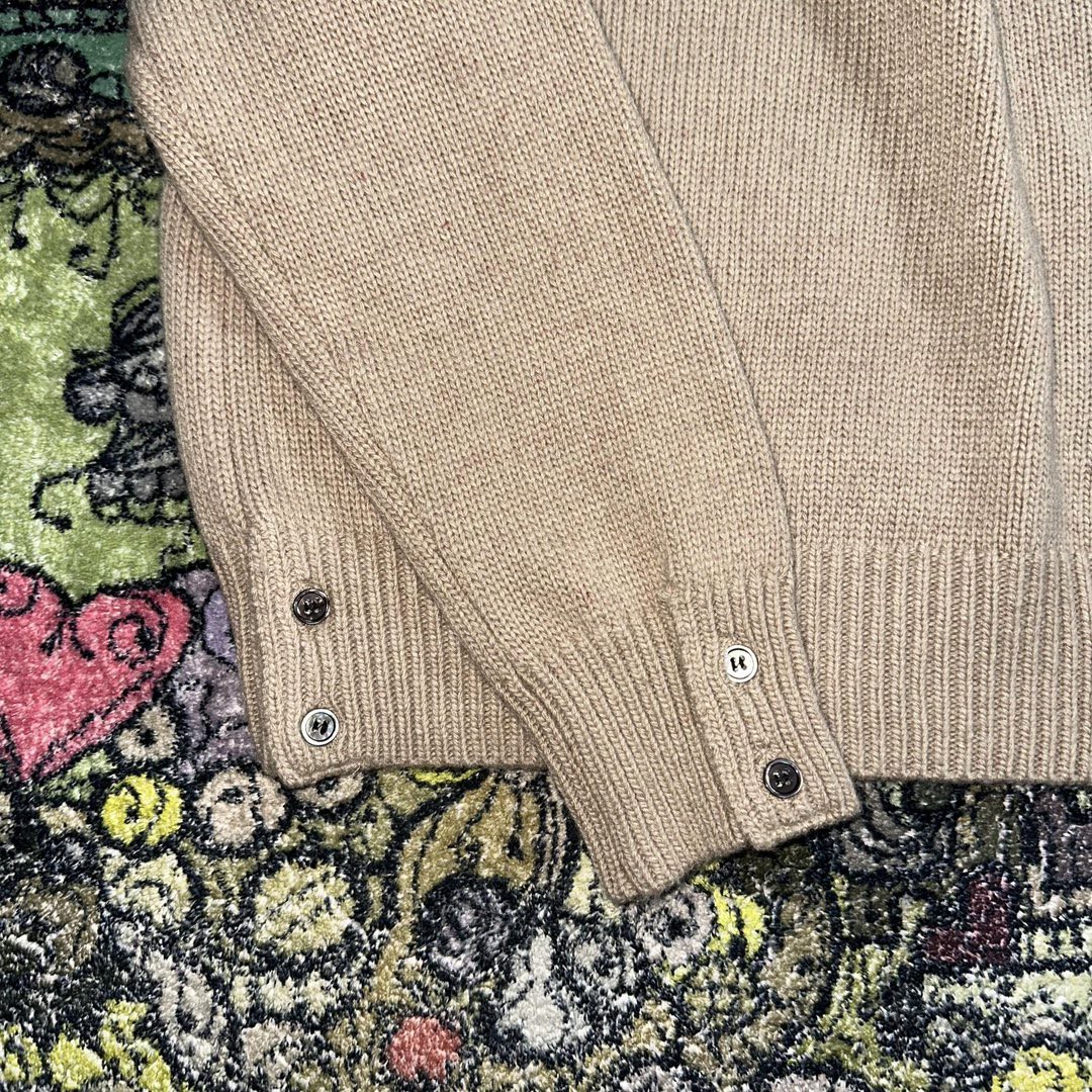 Thom Browne 经典四杠圆领针织衫 套头 毛衣 长袖 秋冬款 卡其色