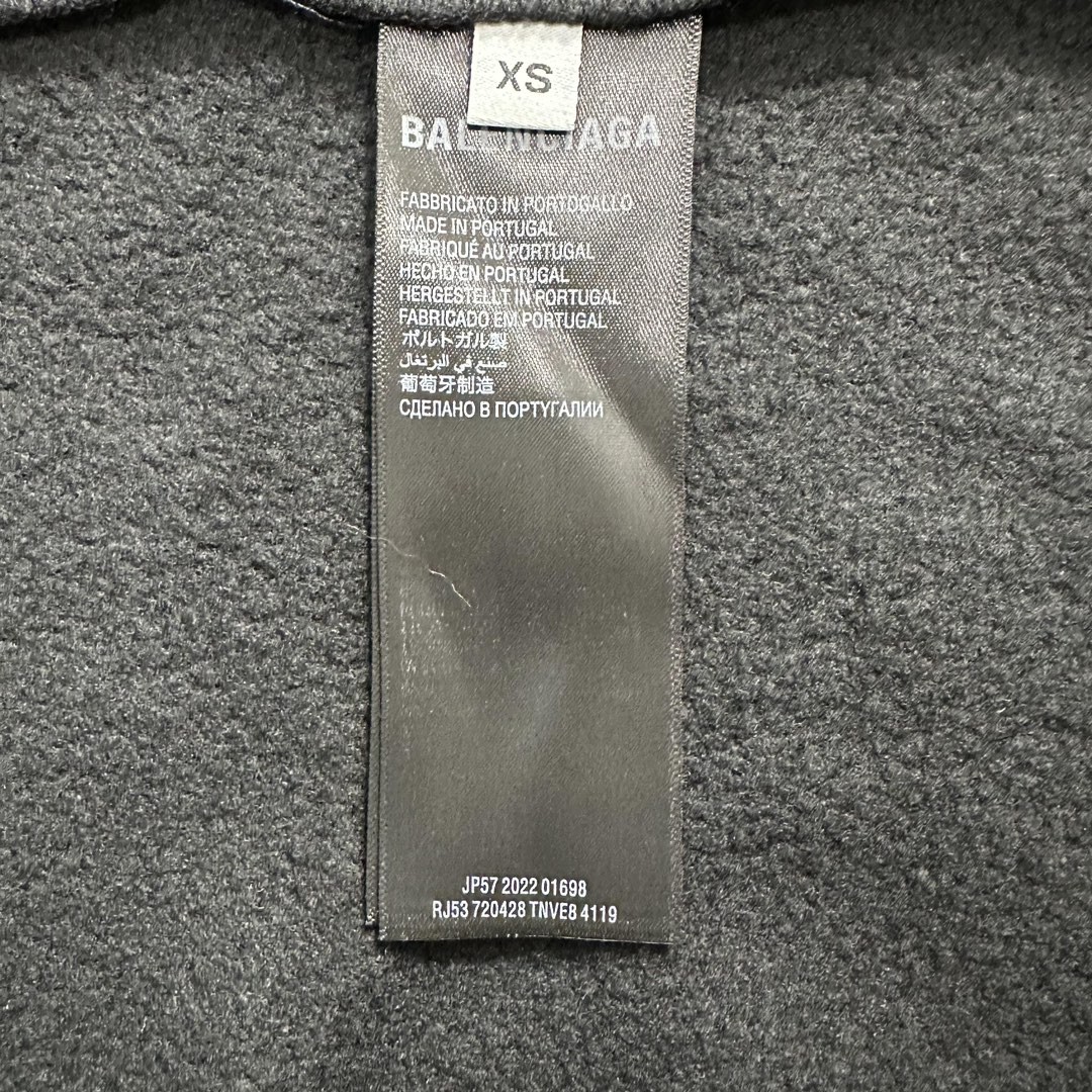 Balenciaga 巴黎世家 字母Logo印花摇粒绒帽衫 卫衣 长袖 秋冬 黑色