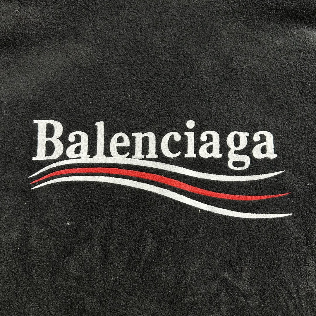 Balenciaga 巴黎世家 字母Logo印花摇粒绒帽衫 卫衣 长袖 秋冬 黑色