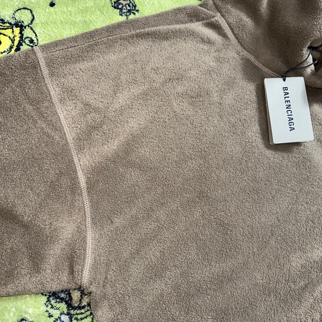 Balenciaga 巴黎世家 字母Logo印花摇粒绒帽衫 卫衣 长袖 秋冬 棕色 