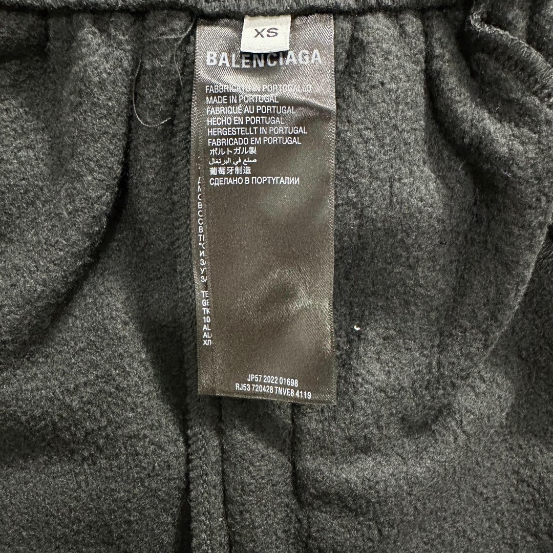 Balenciaga 巴黎世家 摇粒绒休闲裤 裤子 运动裤 长裤 宽松 黑色
