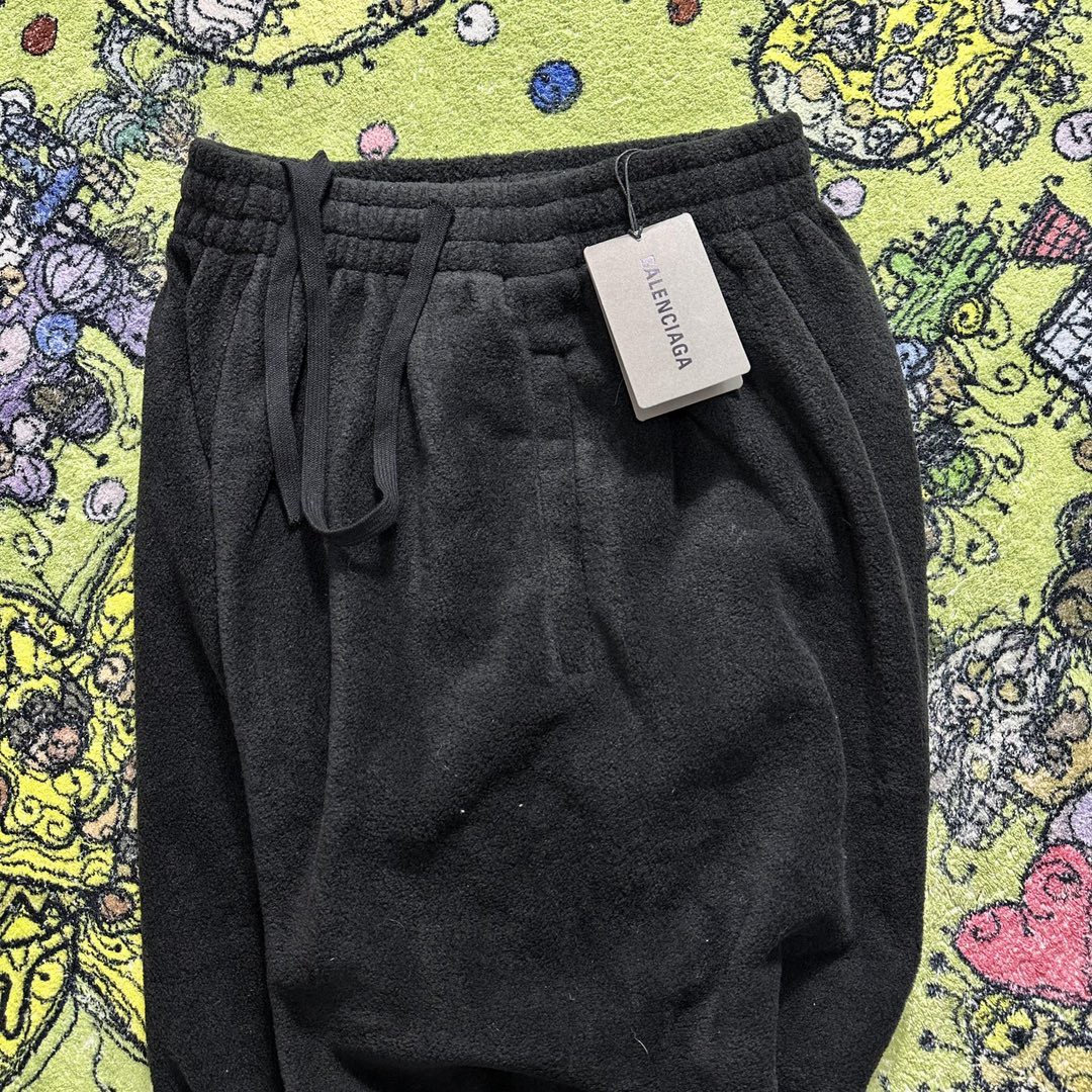 Balenciaga 巴黎世家 摇粒绒休闲裤 裤子 运动裤 长裤 宽松 黑色