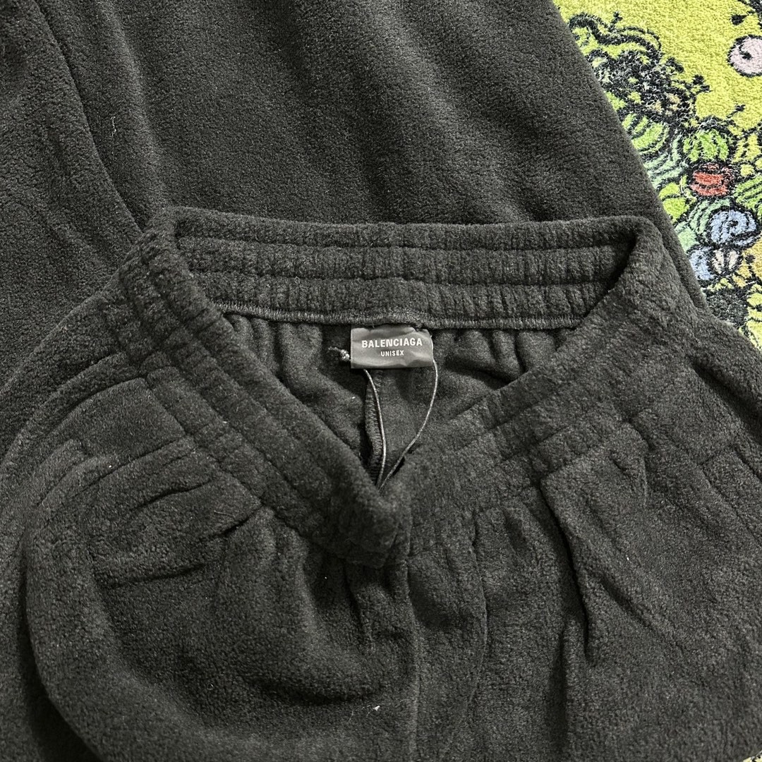 Balenciaga 巴黎世家 摇粒绒休闲裤 裤子 运动裤 长裤 宽松 黑色