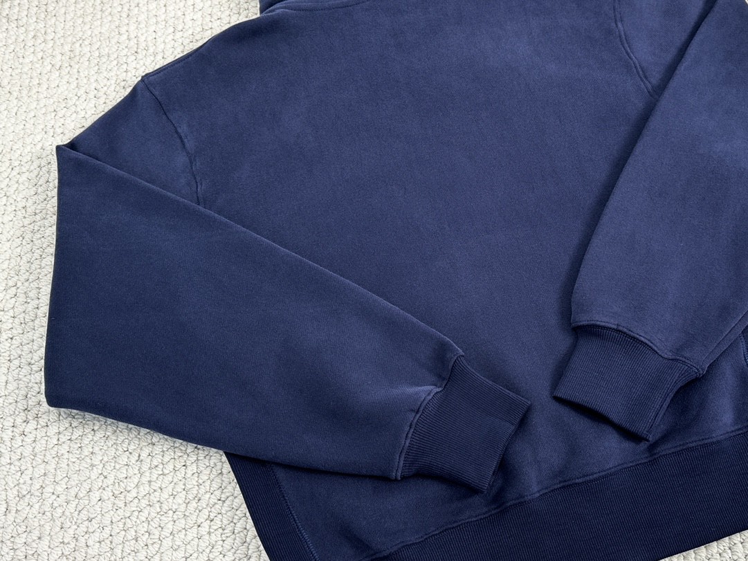 SAINT LAURENT 圣罗兰 纯色连帽卫衣 外套 秋冬款 蓝色