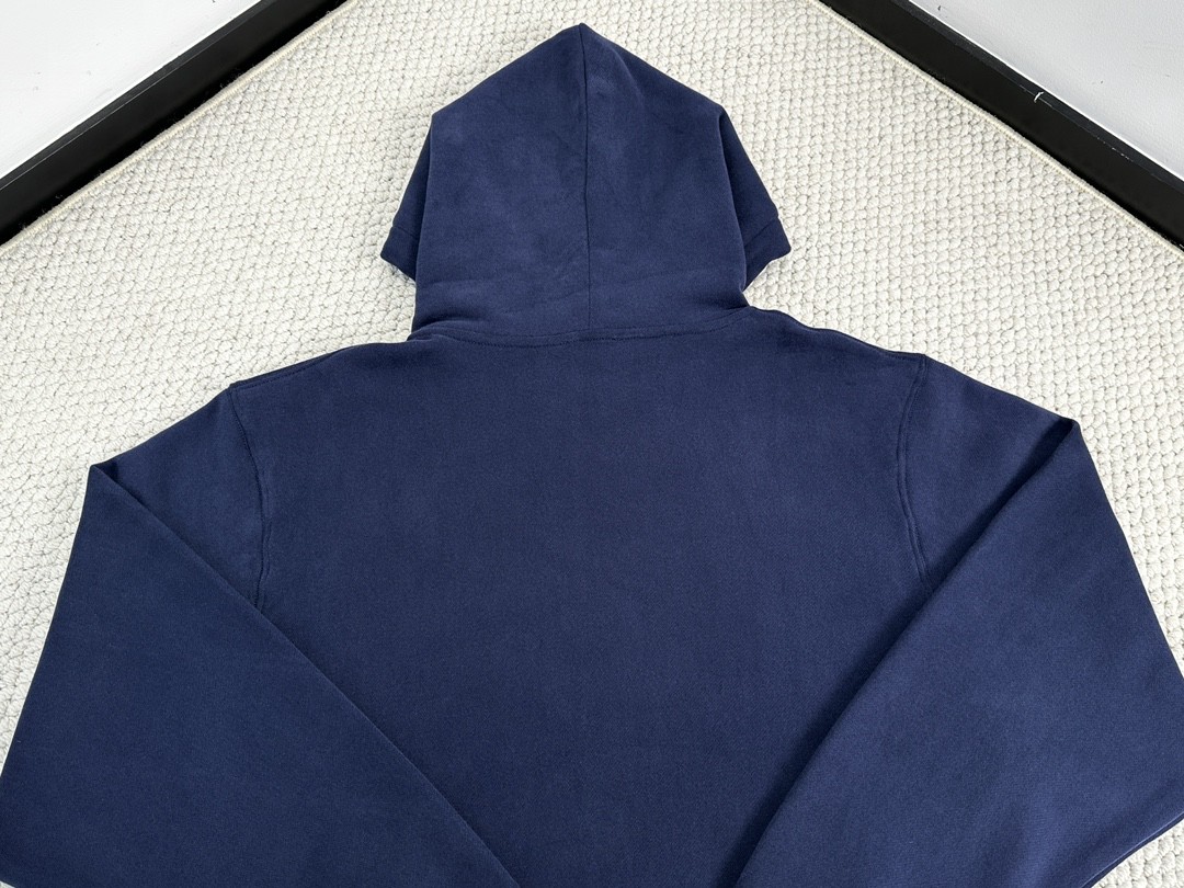 SAINT LAURENT 圣罗兰 纯色连帽卫衣 外套 秋冬款 蓝色