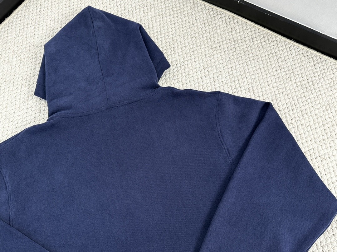 SAINT LAURENT 圣罗兰 纯色连帽卫衣 外套 秋冬款 蓝色