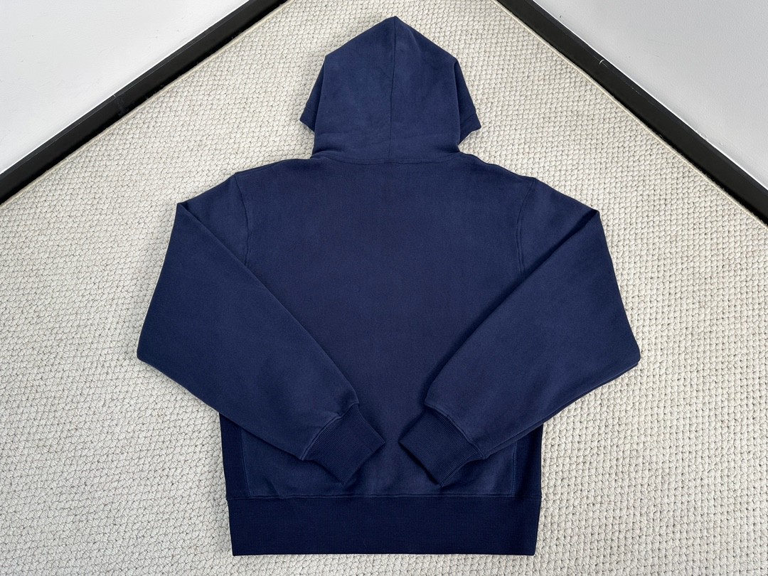 SAINT LAURENT 圣罗兰 纯色连帽卫衣 外套 秋冬款 蓝色