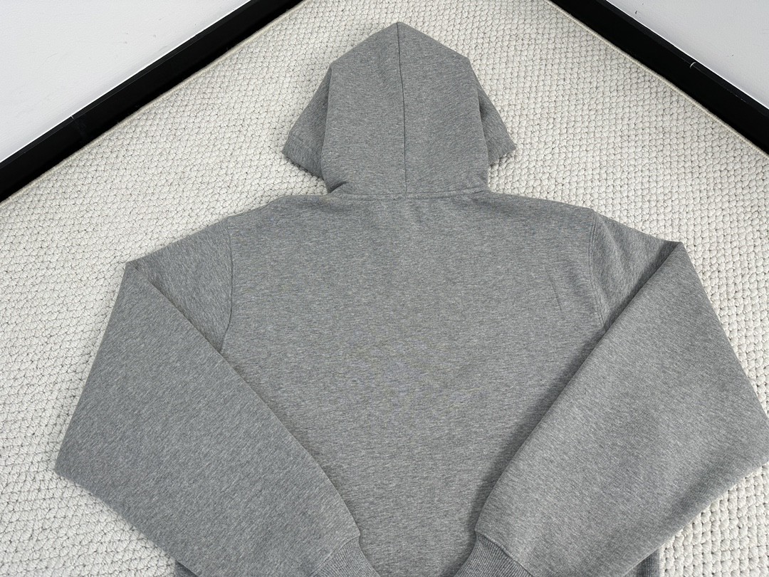 SAINT LAURENT 圣罗兰 纯色连帽卫衣 外套 秋冬款 灰色