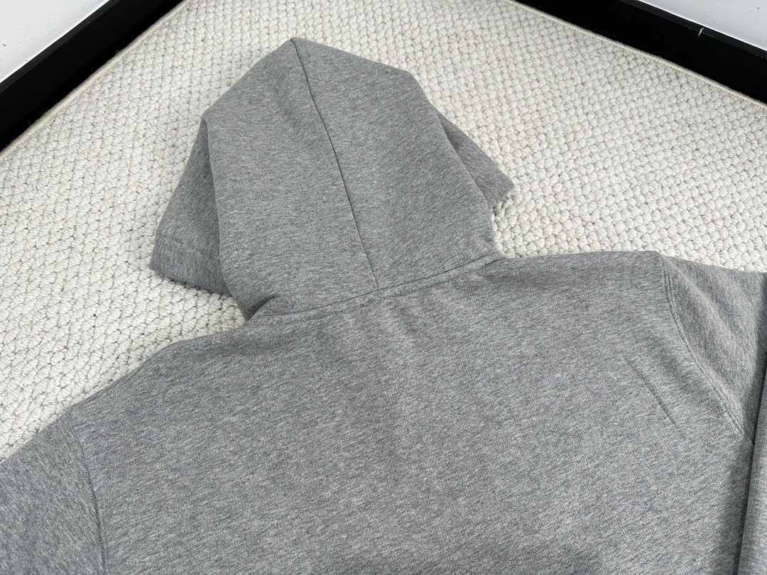 SAINT LAURENT 圣罗兰 纯色连帽卫衣 外套 秋冬款 灰色