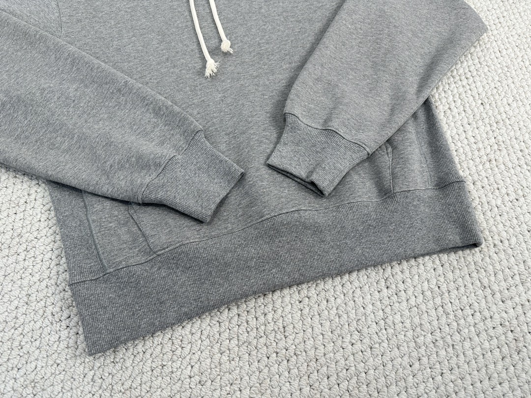 SAINT LAURENT 圣罗兰 纯色连帽卫衣 外套 秋冬款 灰色