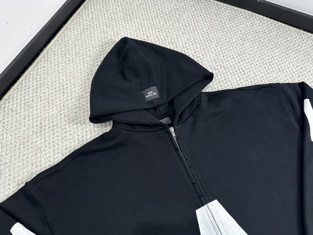 Balenciaga 巴黎世家 Apple Music 限量音乐合作系列字母印花连帽卫衣 长袖 秋冬 男女同款 黑色 744457TQVA61561
