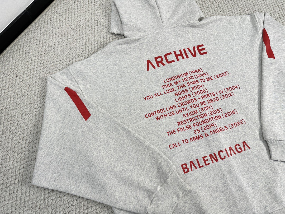 Balenciaga 巴黎世家 Apple Music 限量音乐合作系列字母印花连帽卫衣 长袖 秋冬 男女同款 白色 744457TQVA61561