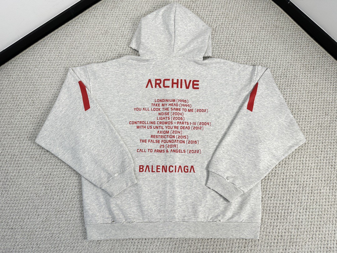 Balenciaga 巴黎世家 Apple Music 限量音乐合作系列字母印花连帽卫衣 长袖 秋冬 男女同款 白色 744457TQVA61561