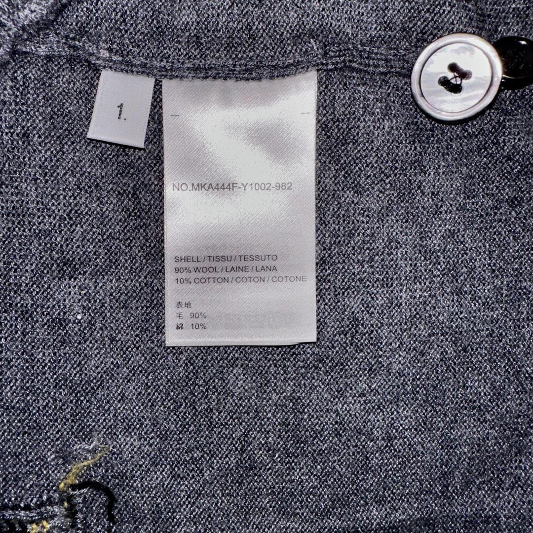 Thom Browne SS23 蜜蜂图案V领开衫 针织衫 毛衣 长袖 秋冬款 灰色 MKC451-AY1002-035