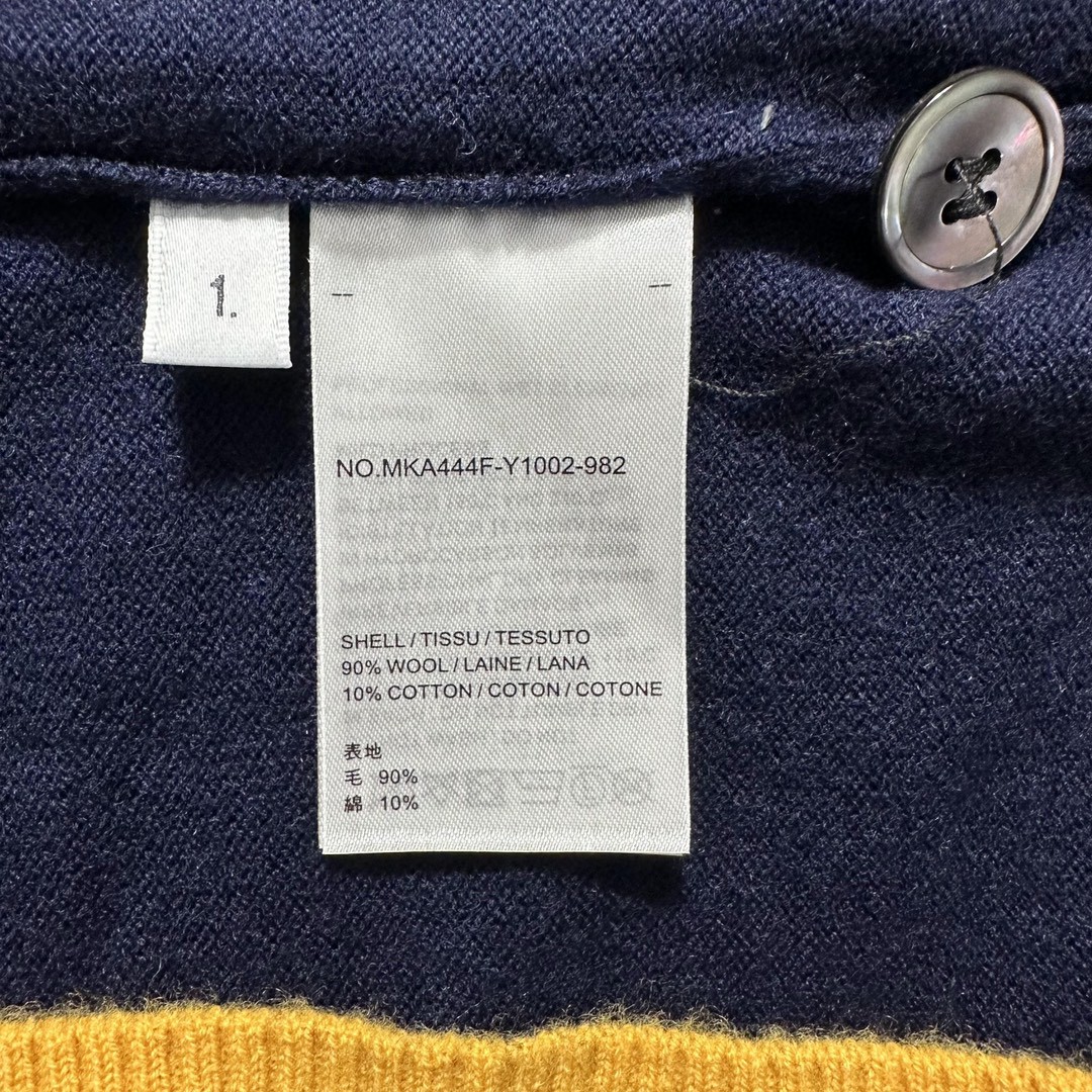 Thom Browne SS23 蜜蜂图案V领开衫 针织衫 毛衣 长袖 秋冬款 海军蓝 MKC451A-Y1002-415