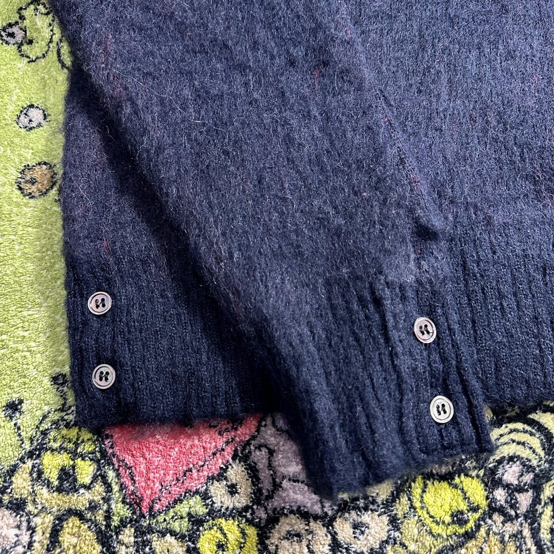 Thom Browne SS23 小狗提花条纹马海毛毛衣 套头 长袖 秋冬款 海军蓝 MKA443A-Y8004-415