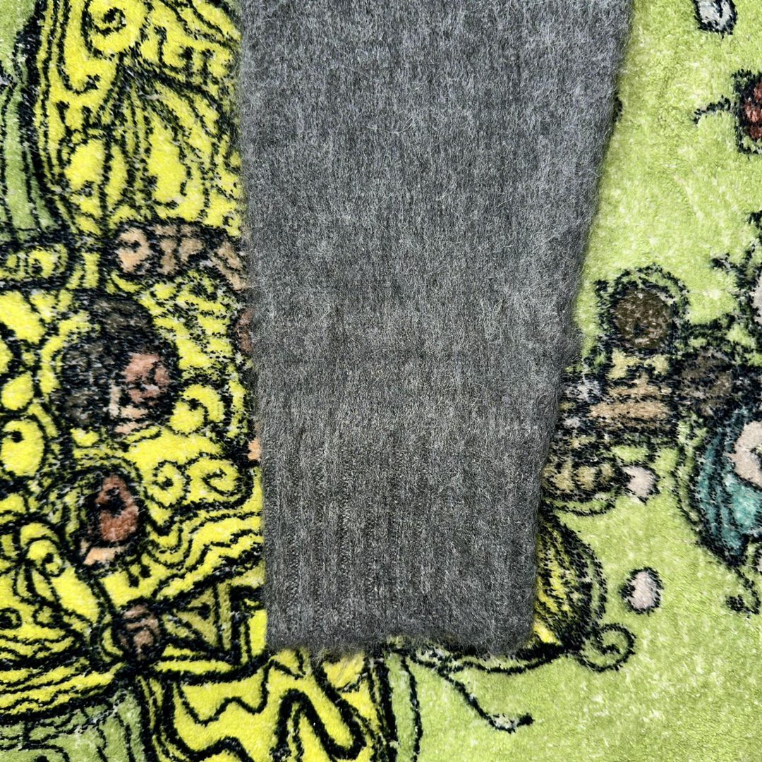 Thom Browne SS23 小狗提花条纹马海毛毛衣 套头 长袖 秋冬款 灰色