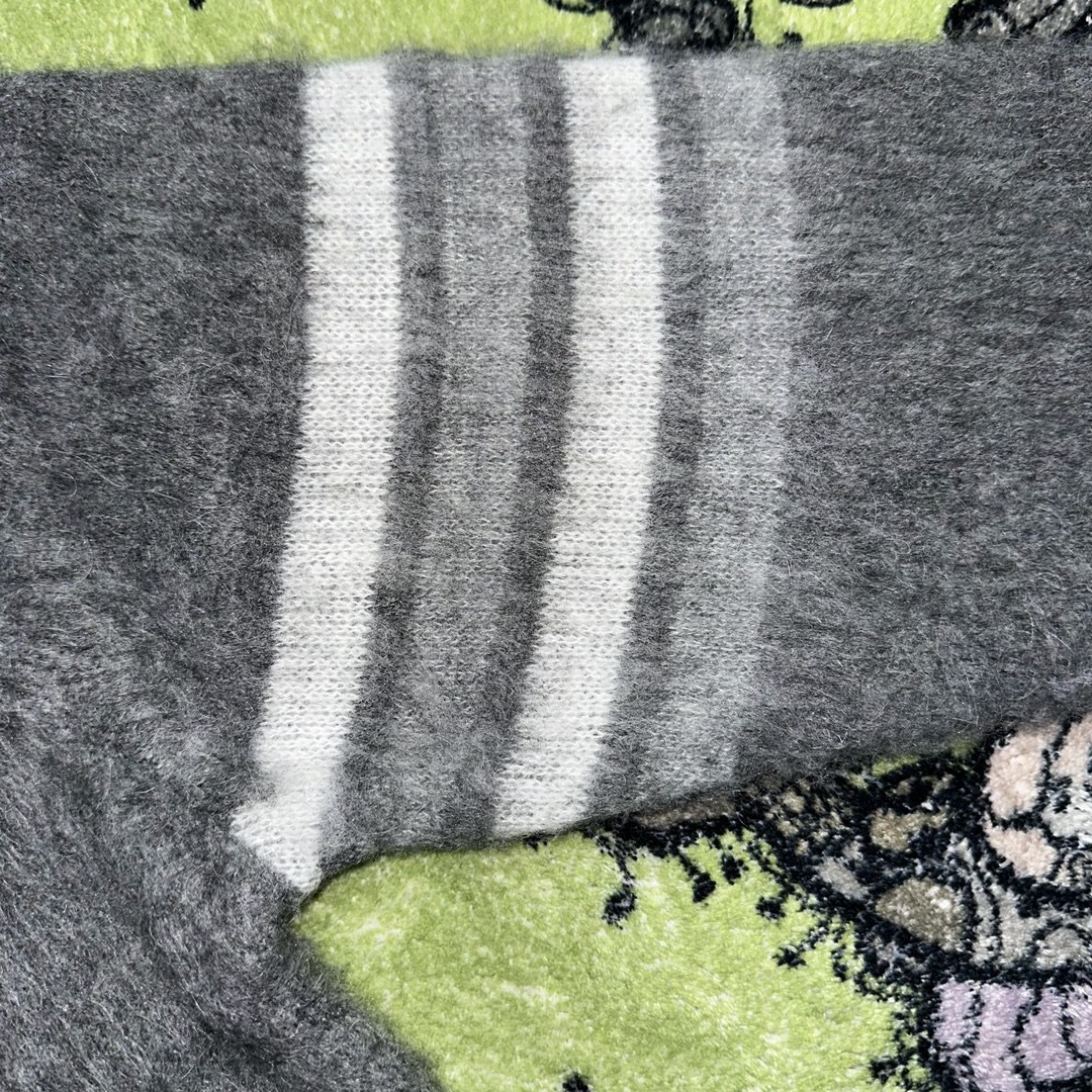 Thom Browne SS23 小狗提花条纹马海毛毛衣 套头 长袖 秋冬款 灰色
