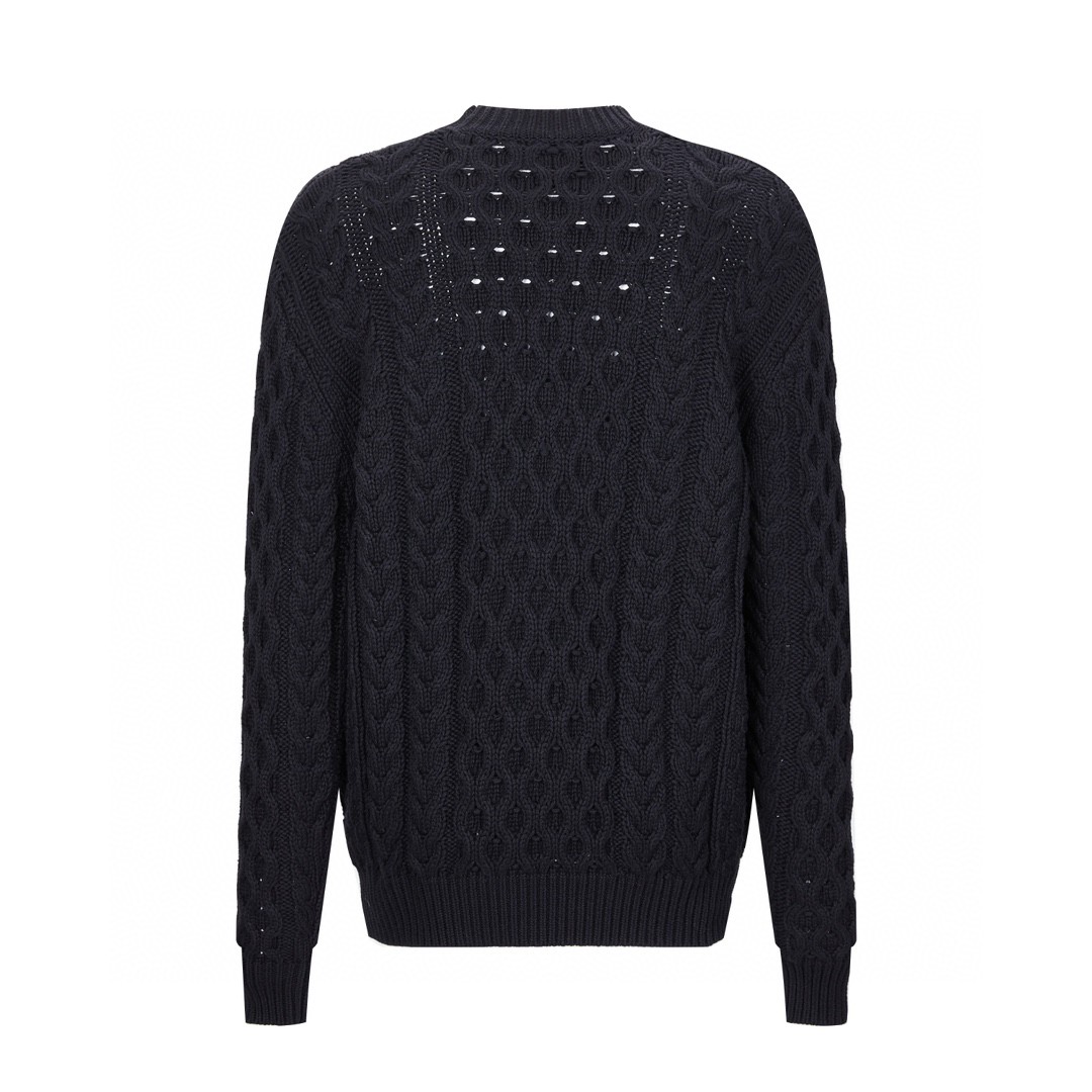 Givenchy 纪梵希 浮雕4G粗针毛衣 圆领 套头 长袖 秋冬款 黑色