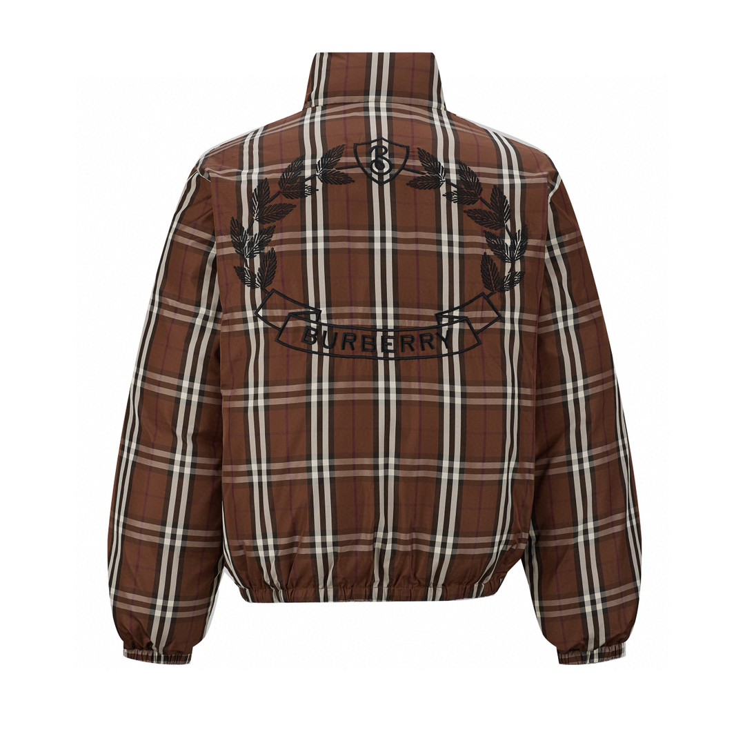 Burberry 巴宝莉 刺绣战马橡树叶立领羽绒服 夹克 长袖 外套 冬款 深棕色 80727911