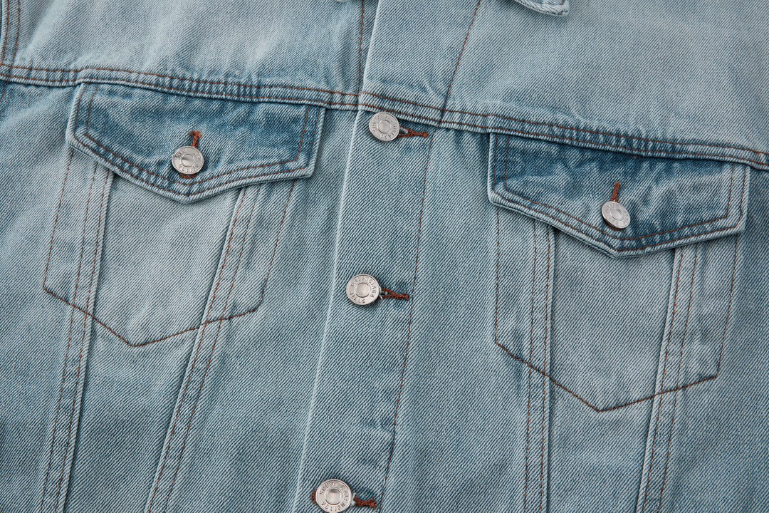 Balenciaga 巴黎世家 SS24 后背巴黎铁塔风景印花 牛仔外套 牛仔衣 夹克 秋冬 蓝色 773617TPW534868