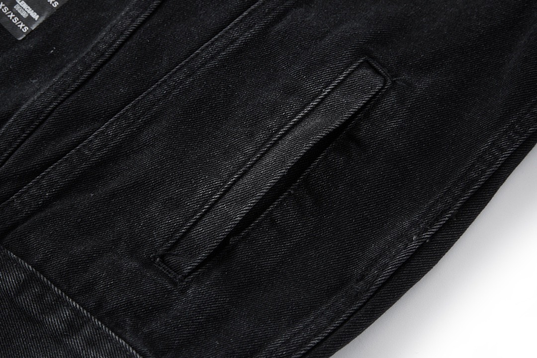 Balenciaga 巴黎世家 尺码标识牛仔外套 夹克 长袖 秋冬 黑色 蓝色 767947TNW111672