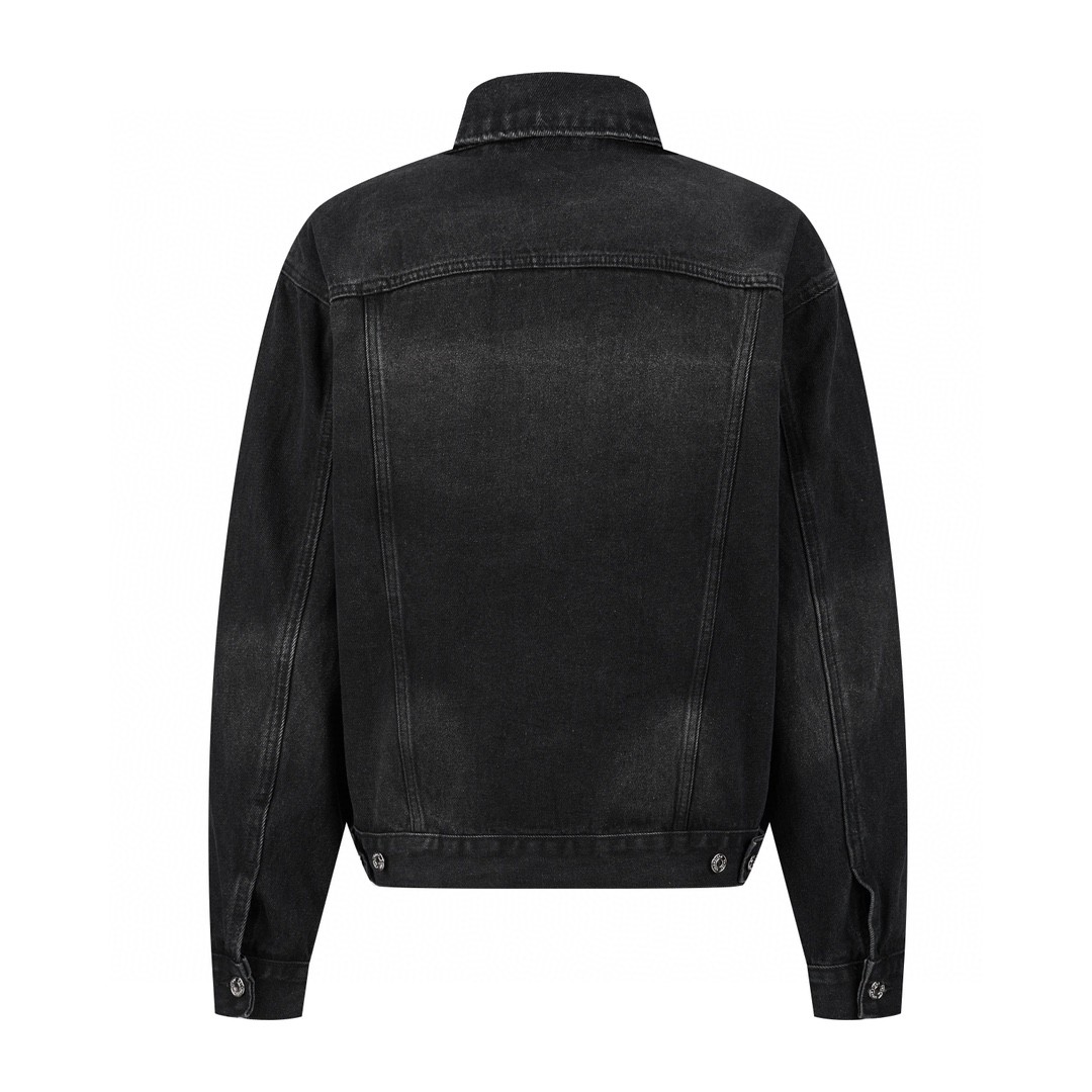 Balenciaga 巴黎世家 尺码标识牛仔外套 夹克 长袖 秋冬 黑色 蓝色 767947TNW111672