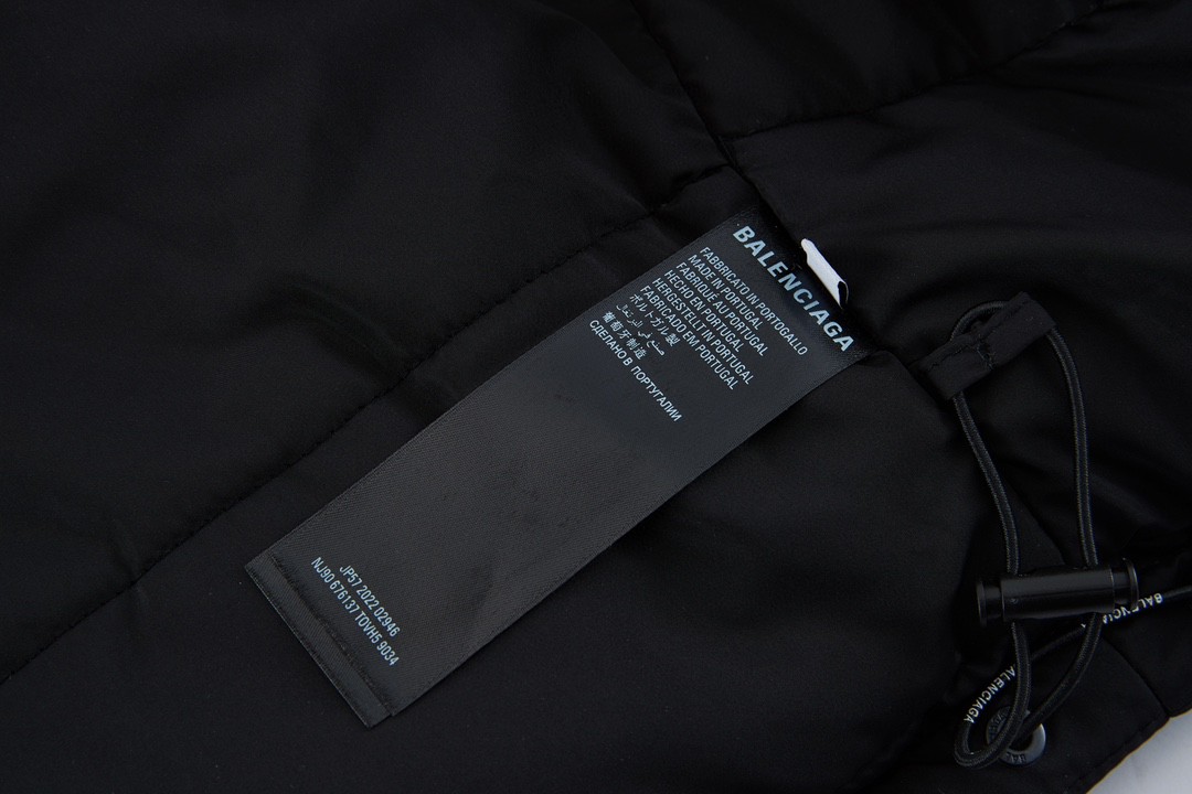 Balenciaga 巴黎世家 adidas originals 联名款 条纹字母logo棉服  面包服 外套 长袖 秋冬 黑色 714897TNO191000