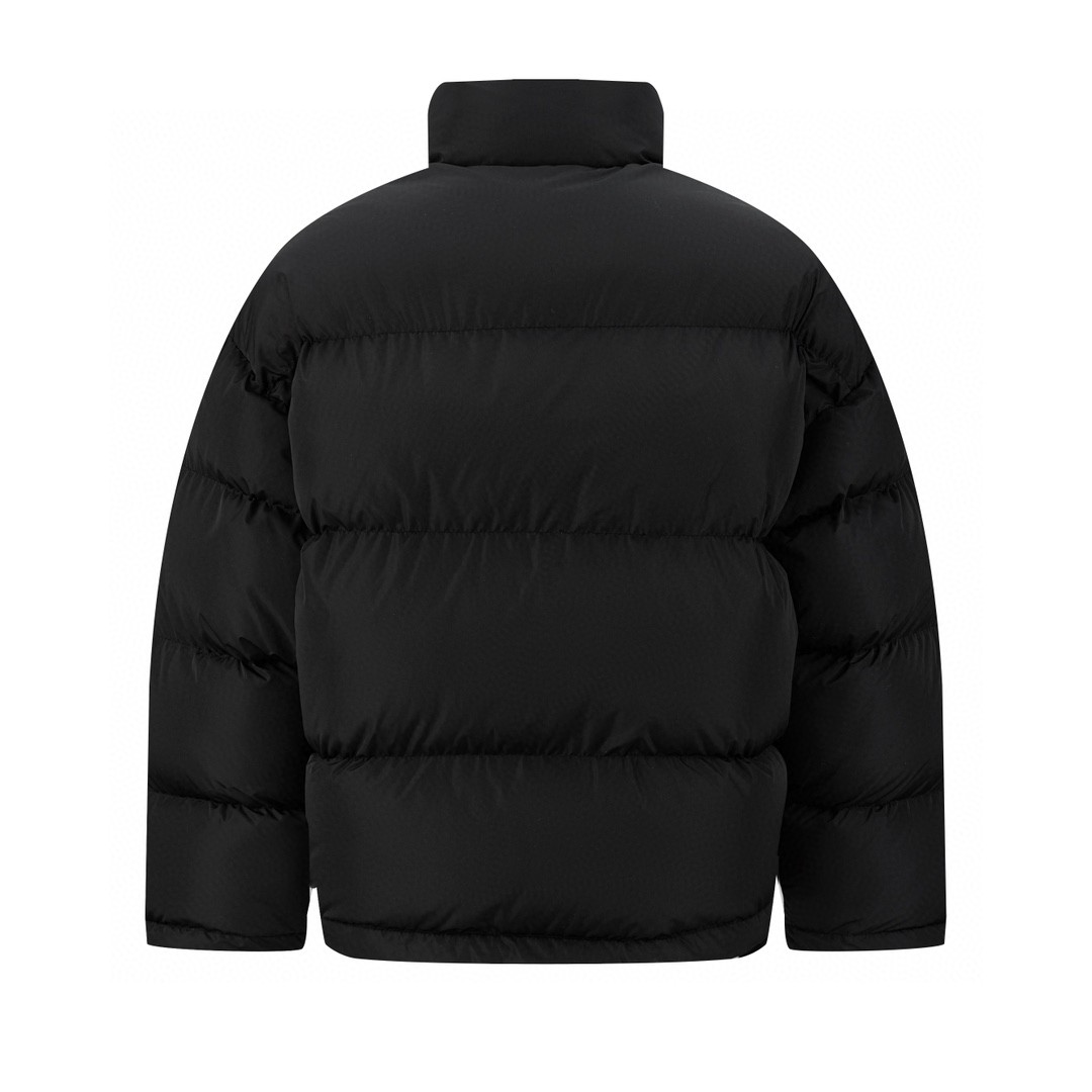 Balenciaga 巴黎世家 adidas originals 联名款 条纹饰 Logo印花立领夹克 棉服 外套 长袖 保暖 黑色 IB5246