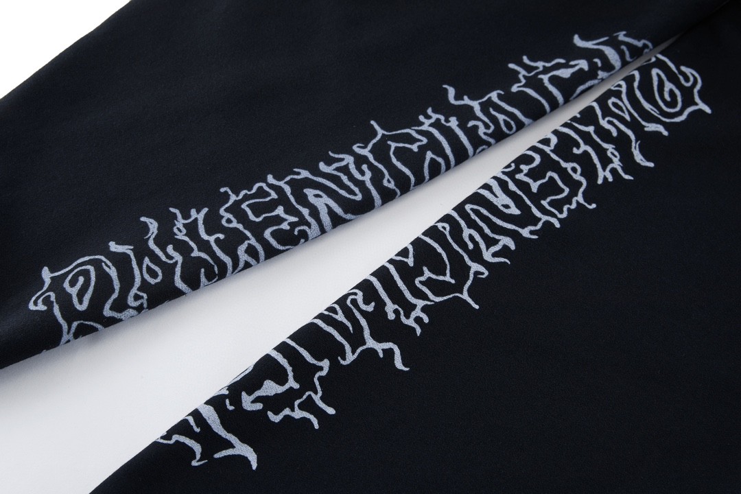 Balenciaga 巴黎世家 火焰字母印花连帽卫衣 长袖 秋冬 男女同款 黑色 