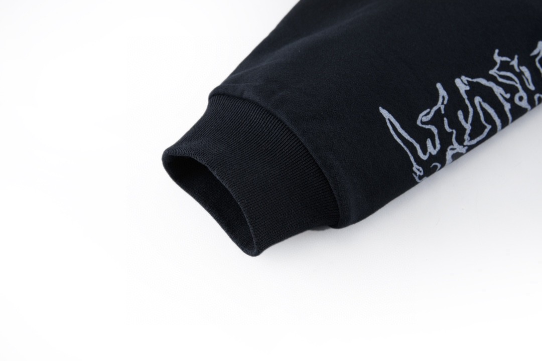 Balenciaga 巴黎世家 火焰字母印花连帽卫衣 长袖 秋冬 男女同款 黑色 