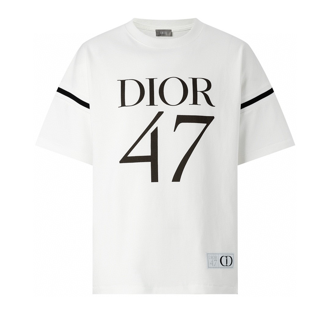 DIOR 迪奥 字母logo印花 圆领 T恤 短袖 夏季 男女同款 白色 413J640A0849-C089