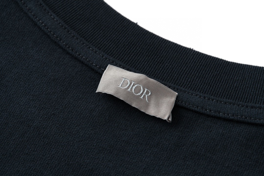 DIOR 迪奥 字母logo印花 圆领 T恤 短袖 夏季 男女同款 蓝色 413J640A0849-C580