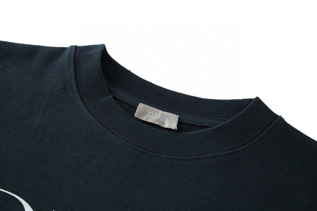 DIOR 迪奥 字母logo印花 圆领 T恤 短袖 夏季 男女同款 蓝色 413J640A0849-C580